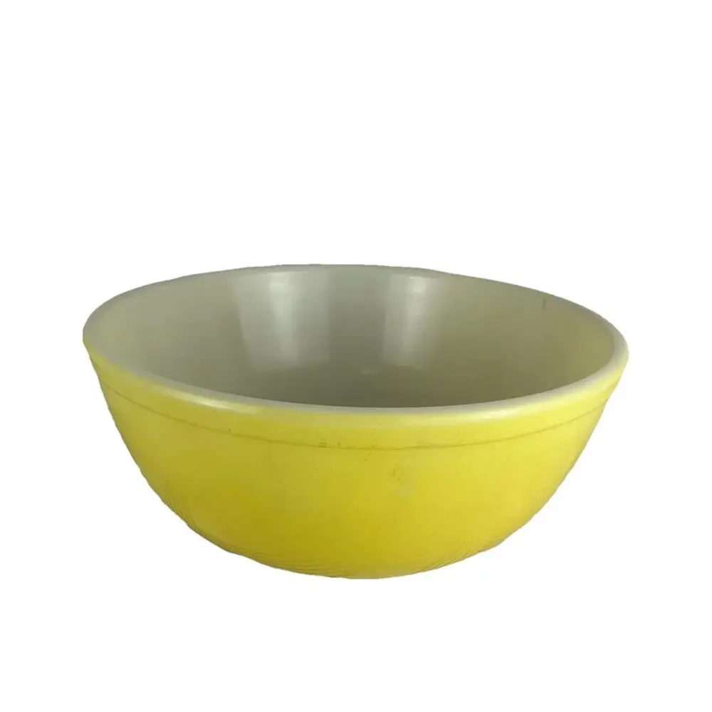 Vtg MCM Yellow Pyrex Large Nesting Mixing Bowl 4 QT #404 Primary Color 10” USA